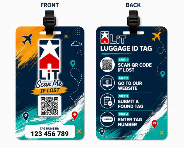 x 2 luggage tag island bloom