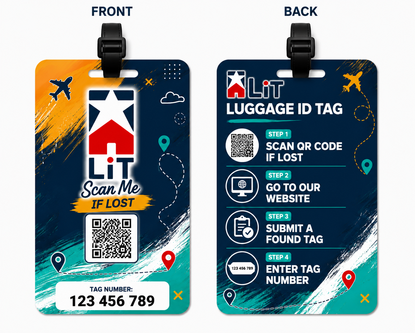 x 2 luggage tag island bloom