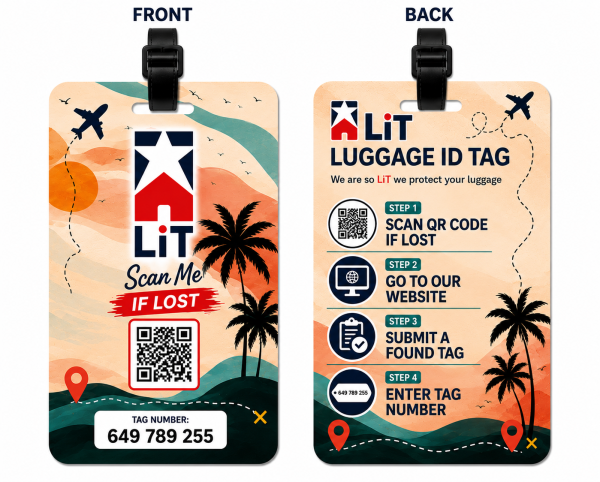 x 2 luggage tag island bloom