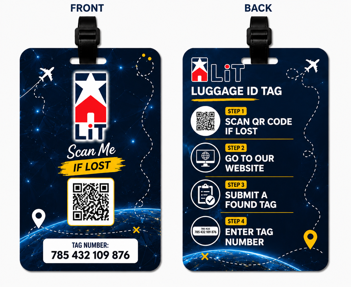 x 2 luggage tag island bloom