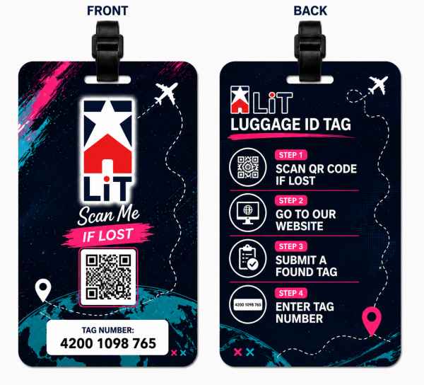 x 2 luggage tag island bloom