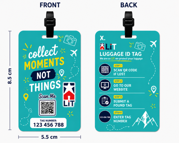 x 2 luggage tag island bloom