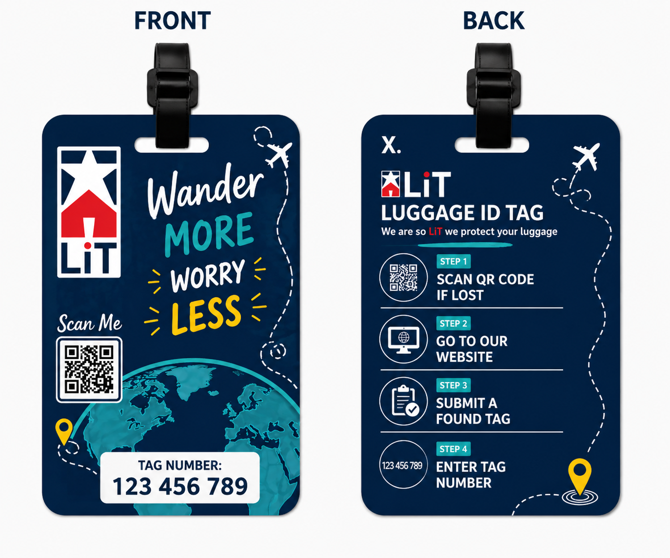 x 2 luggage tag island bloom