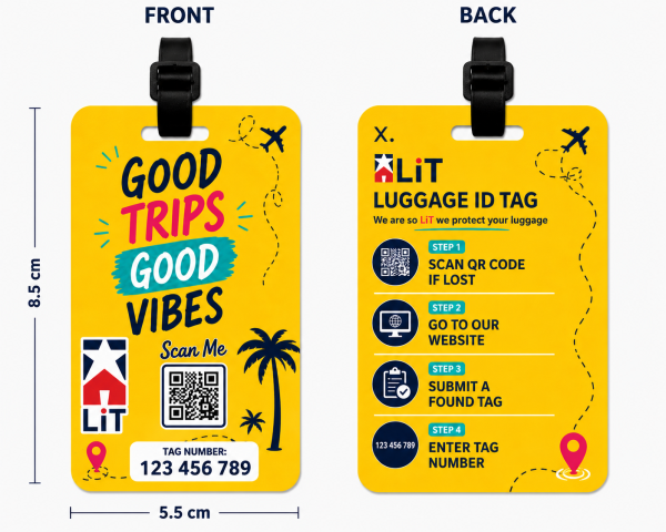 x 2 luggage tag island bloom