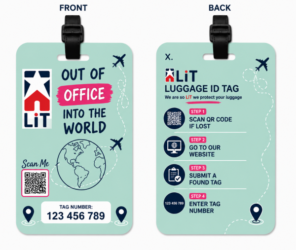 x 2 luggage tag island bloom