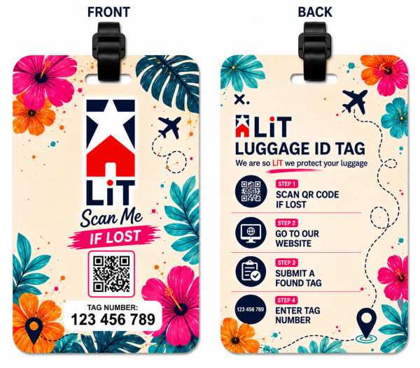 x 2 luggage tag island bloom