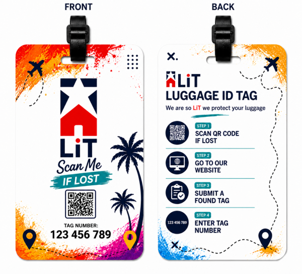 x 2 luggage tag island bloom