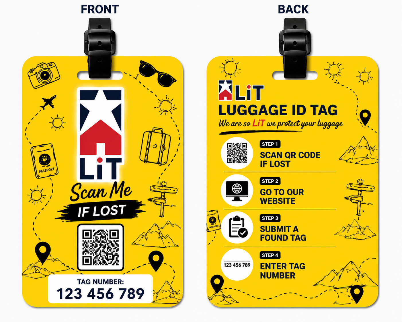 x 2 luggage tag island bloom