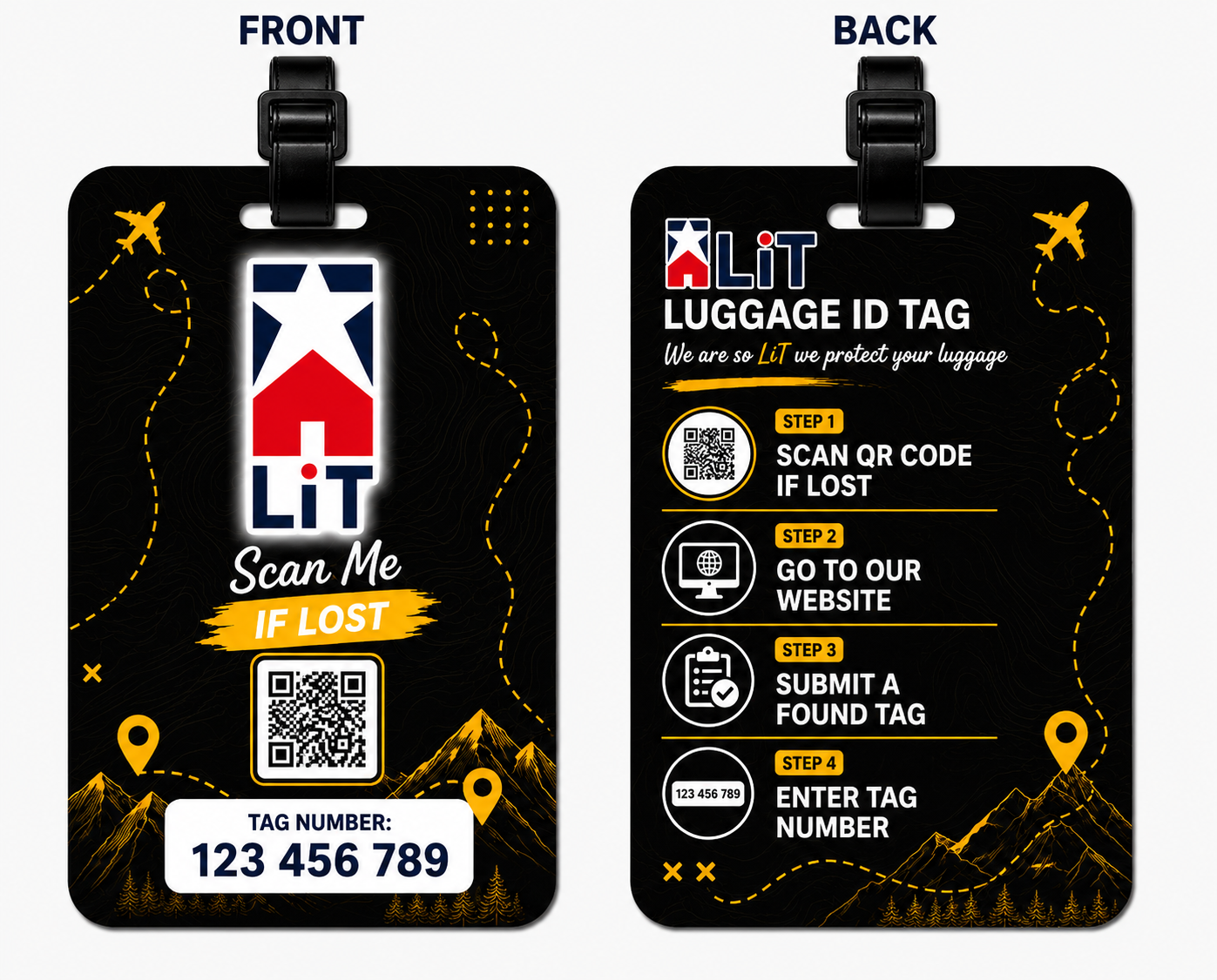 x 2 luggage tag island bloom
