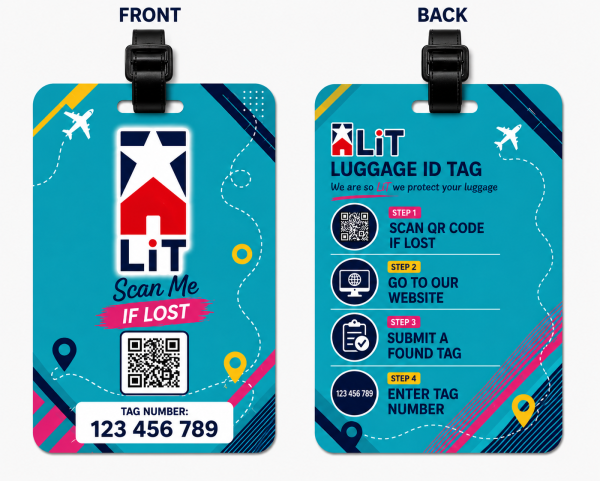 x 2 luggage tag island bloom