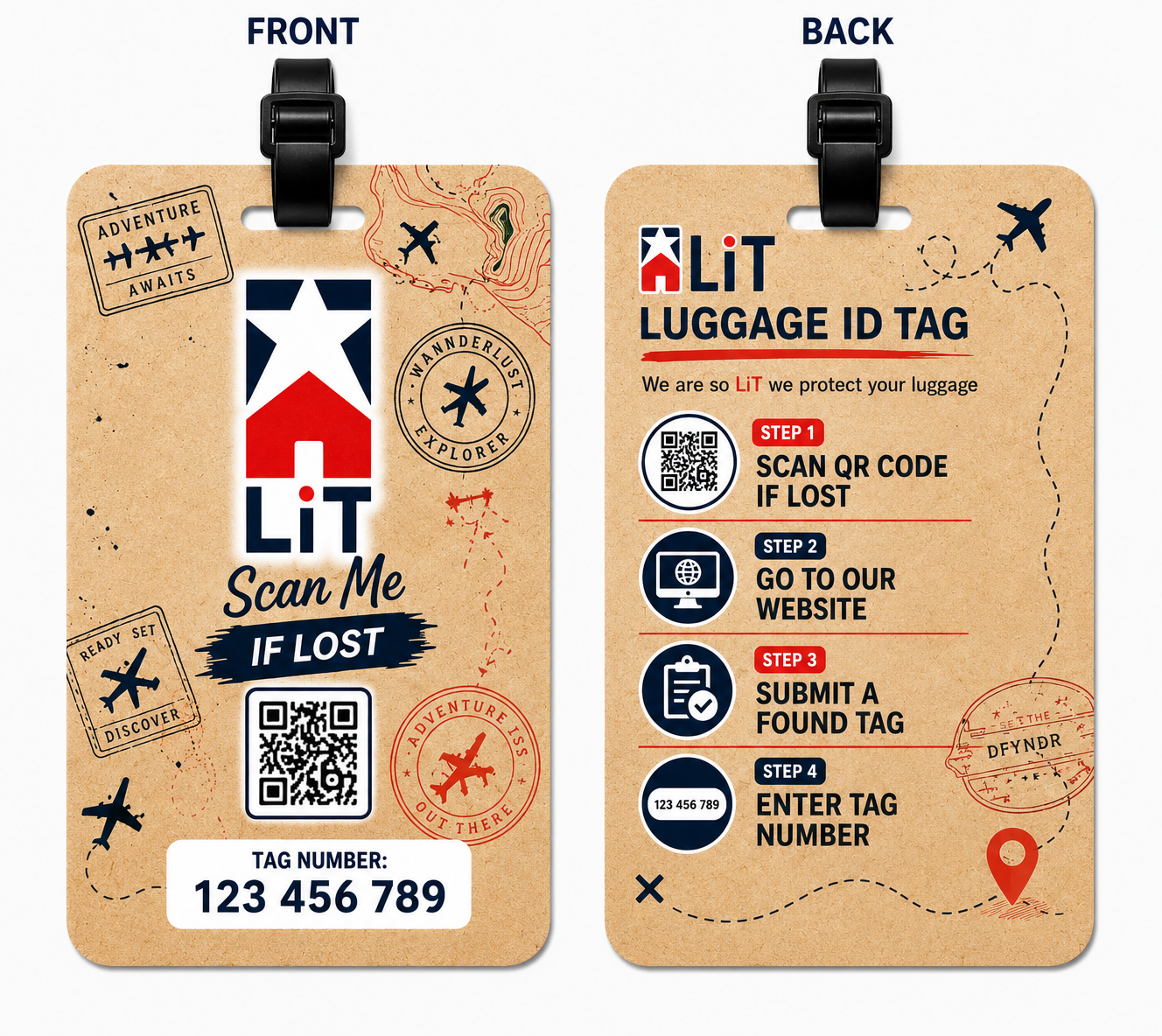 x 2 luggage tag island bloom