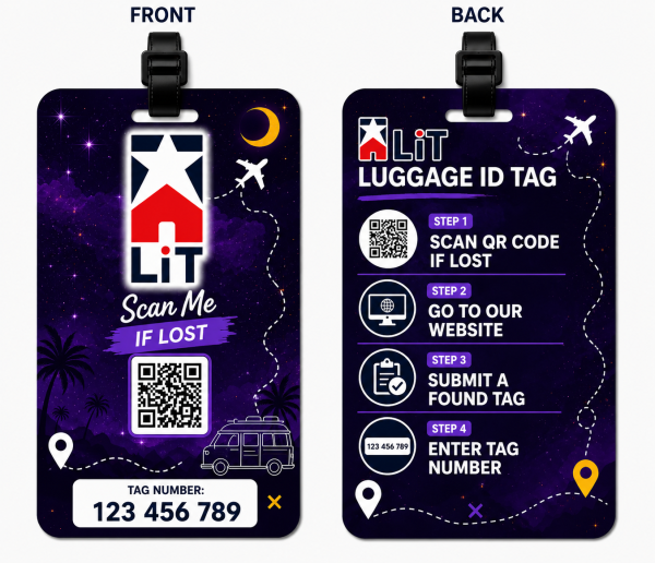 x 2 luggage tag island bloom
