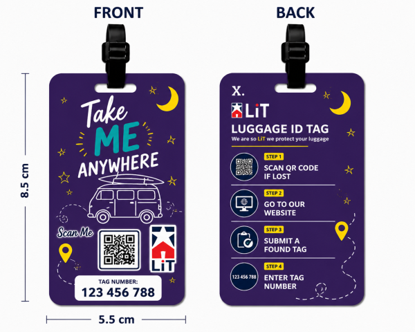 x 2 luggage tag island bloom