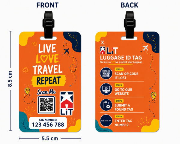 x 2 luggage tag island bloom