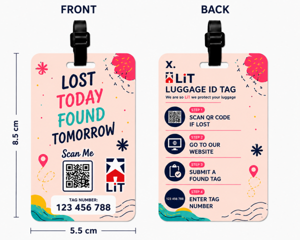 x 2 luggage tag island bloom