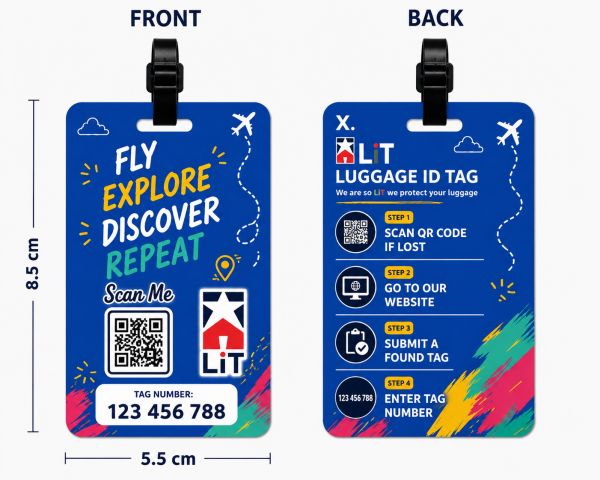 x 2 luggage tag island bloom