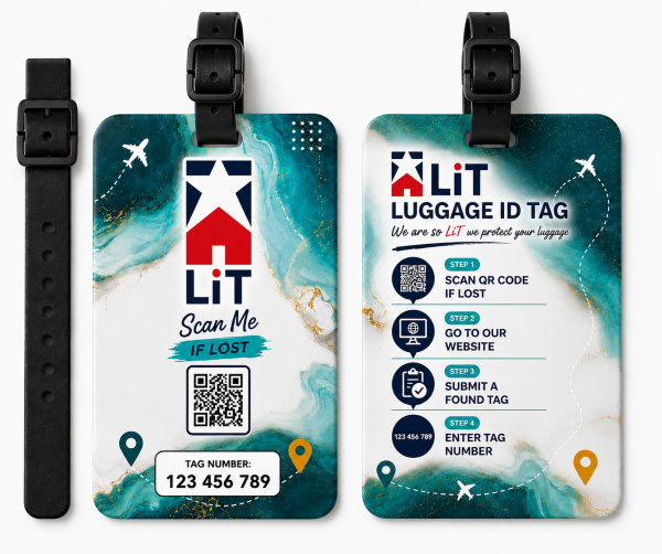 x 2 luggage tag island bloom